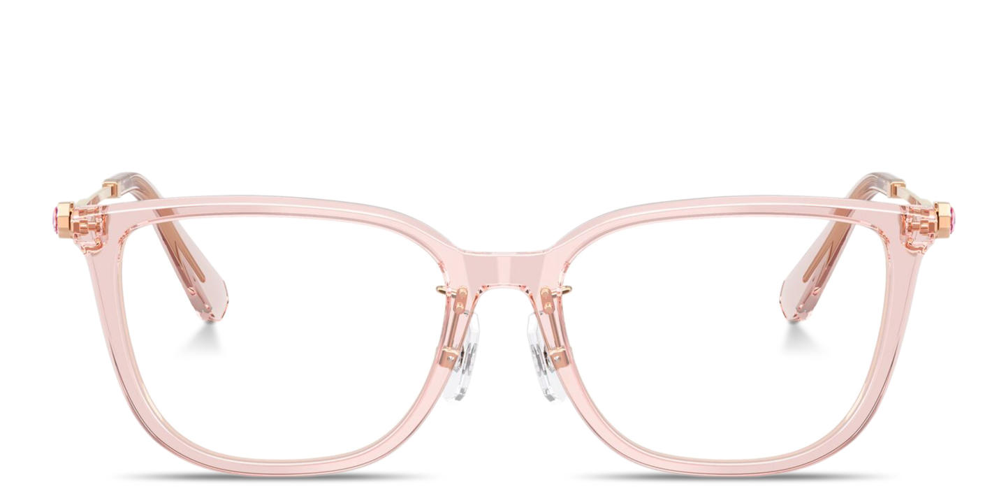 Shop Swarovski Crystal Square Eyeglasses in Pink online.