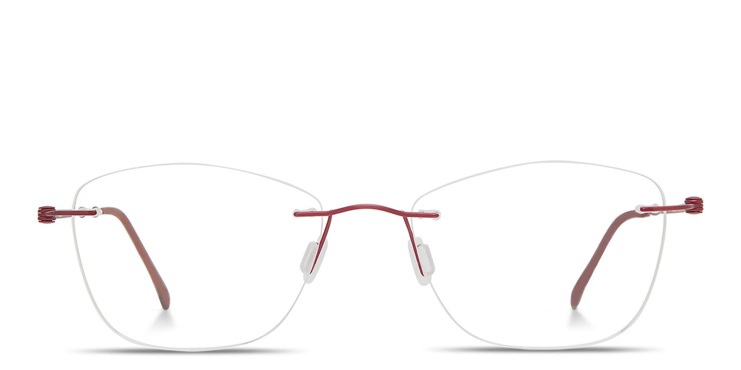 Shop Modo Rimless Cat-Eye Eyeglasses in Burgundy online.
