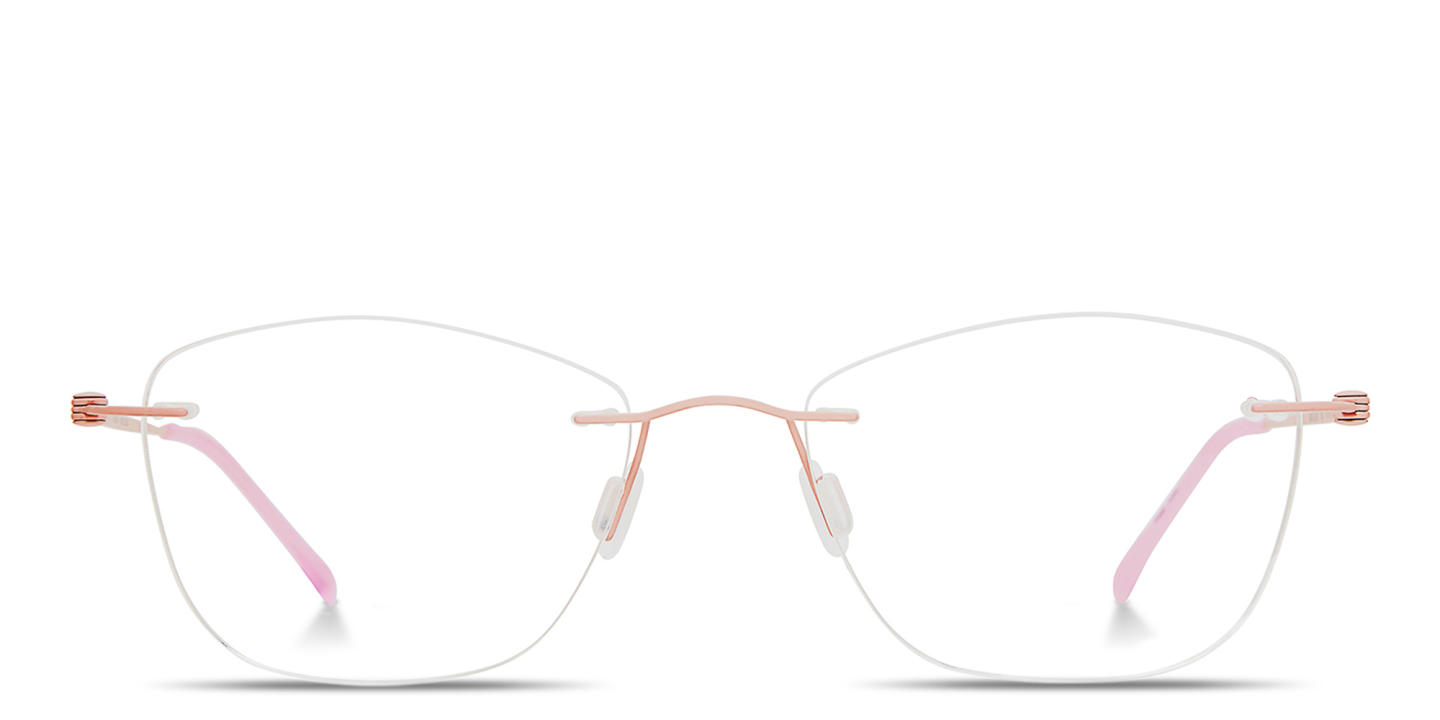 Shop Modo Rimless Cat-Eye Eyeglasses in Pink online.