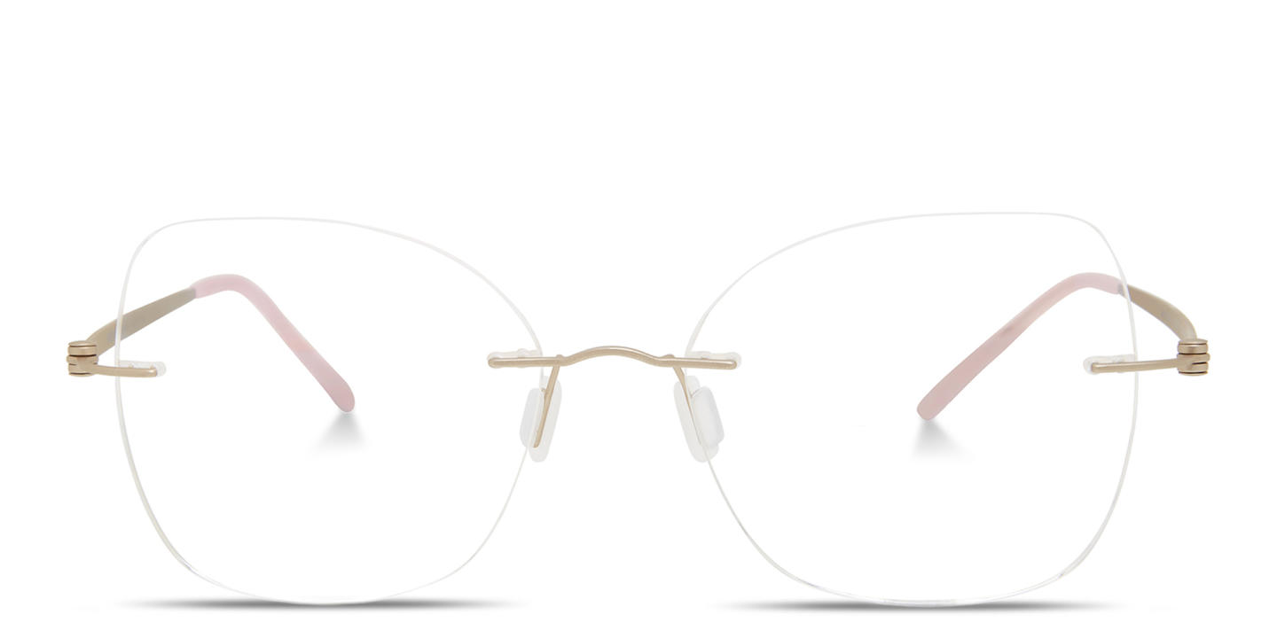Shop Modo Rimless Cat-Eye Eyeglasses in Gold online.