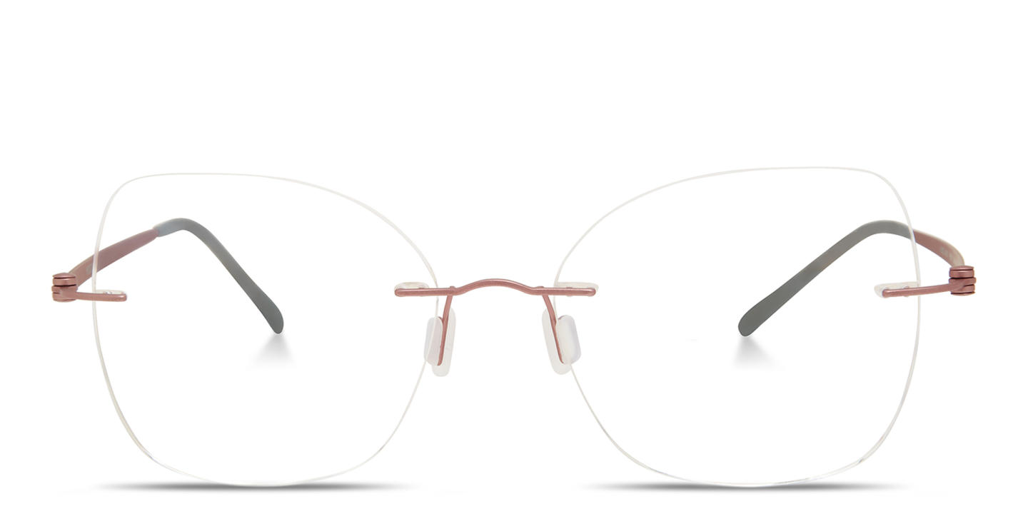 Shop Modo Rimless Cat-Eye Eyeglasses in Purple online.
