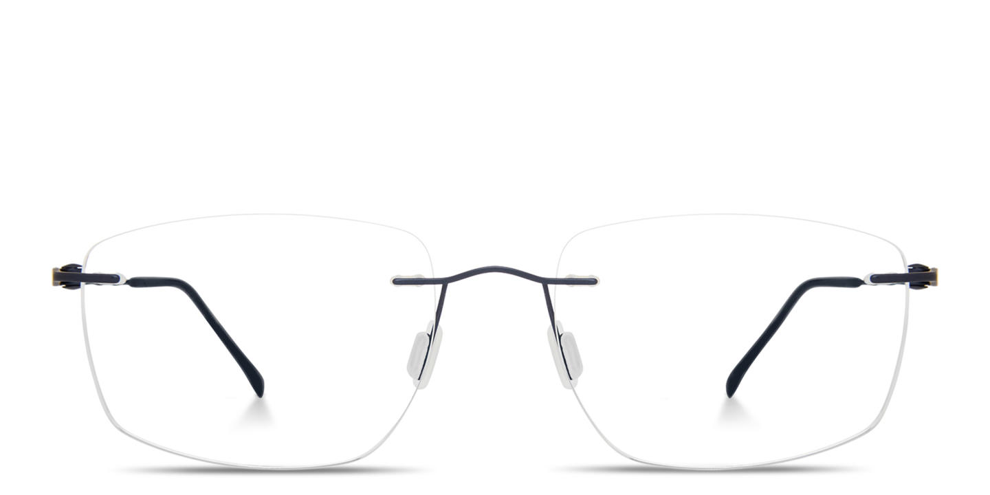 Modo Rimless Rectangle Eyeglasses in Matte Navy – Product Photo 0