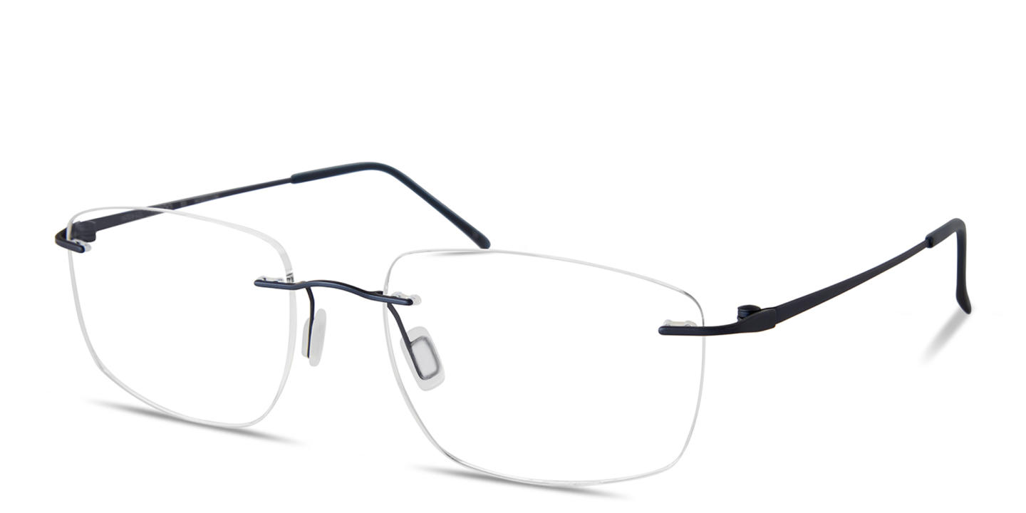 Modo Rimless Rectangle Eyeglasses in Matte Navy – Product Photo 1