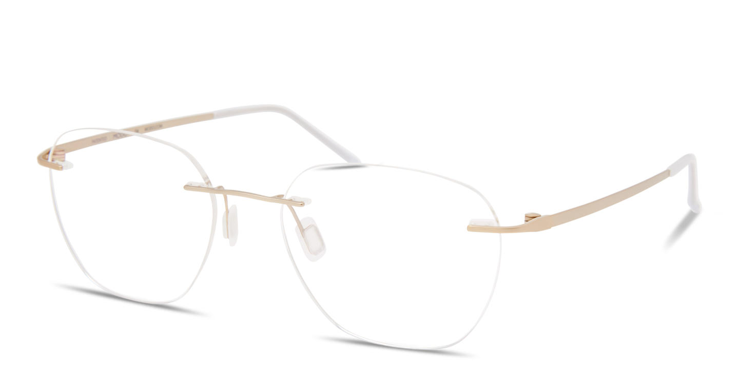 Shop Modo Rimless Round Eyeglasses in Gold online.