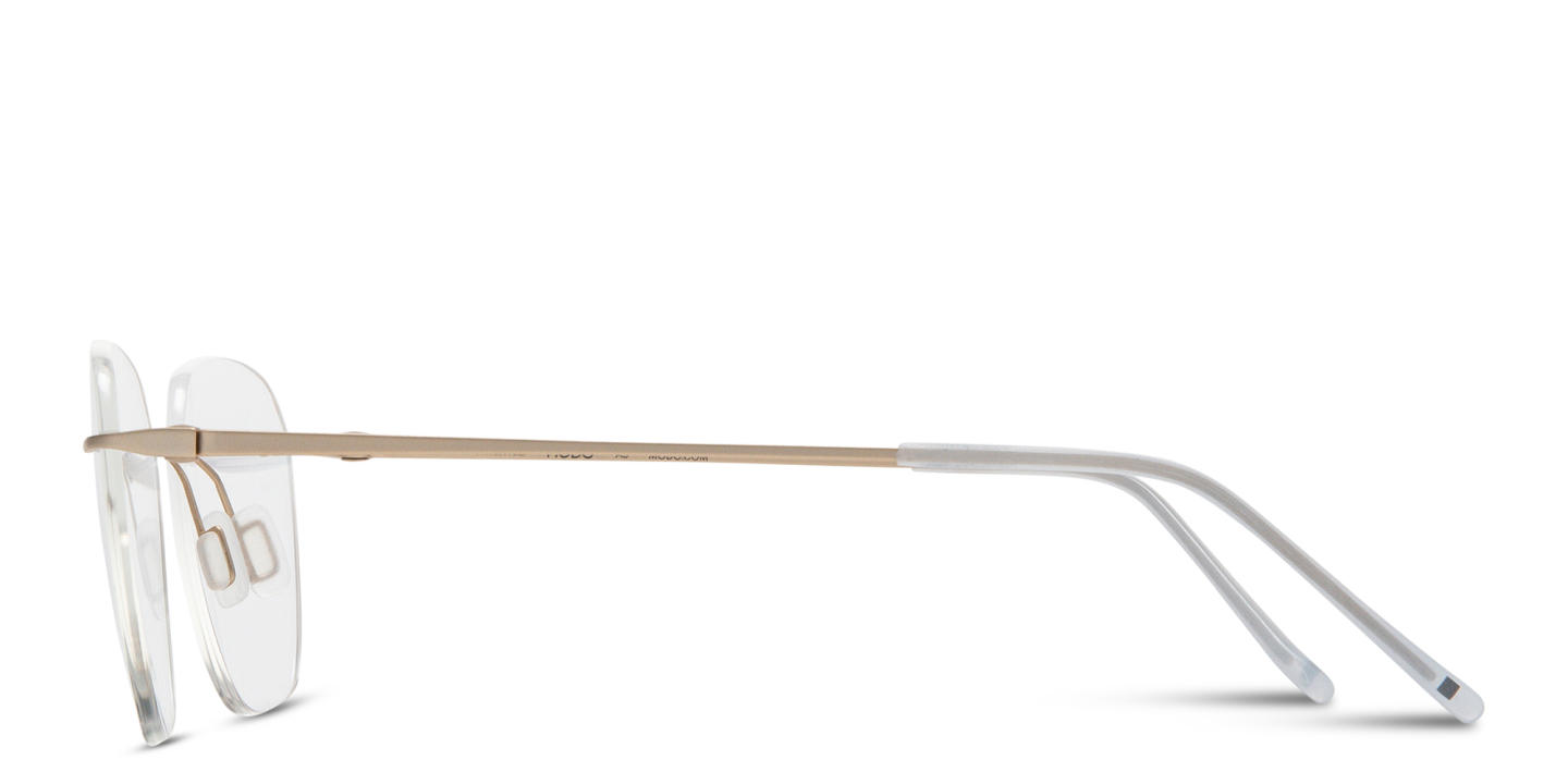 Shop Modo Rimless Round Eyeglasses in Gold online.