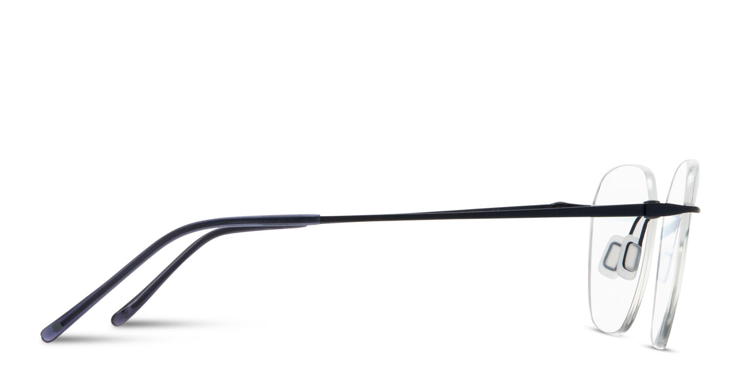 Shop Modo Rimless Round Eyeglasses in Matte Navy online.