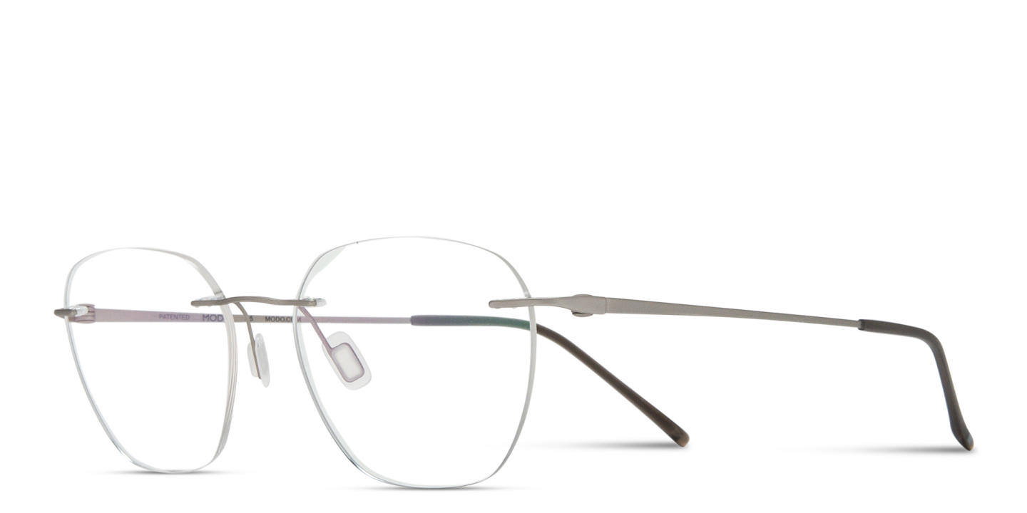 Shop Modo Rimless Round Eyeglasses in Silver online.