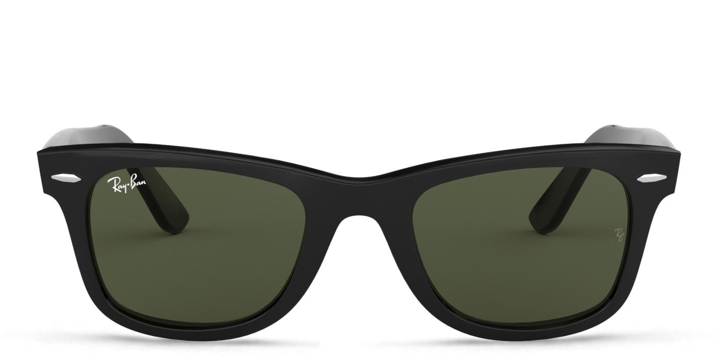 Shop Ray-Ban Wayfarer Square Sunglasses in Black online.