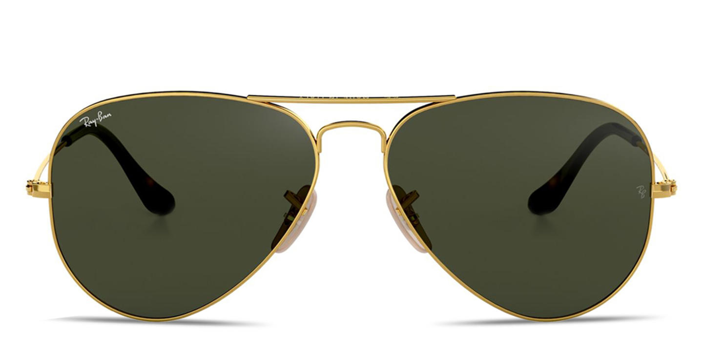 Ray-Ban Aviator Havana Collection Pilot Sunglasses in Gold – Product Photo 0
