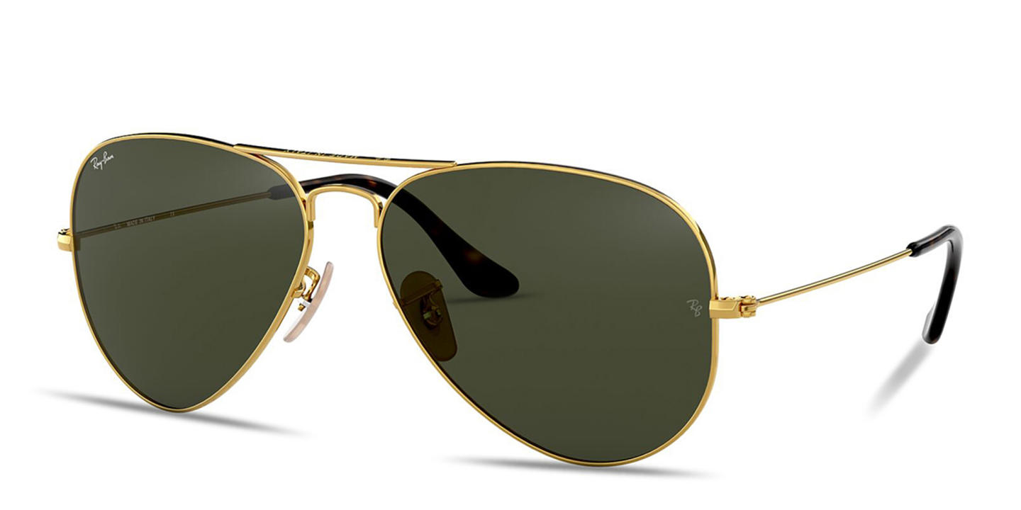 Ray-Ban Aviator Havana Collection Pilot Sunglasses in Gold – Product Photo 1