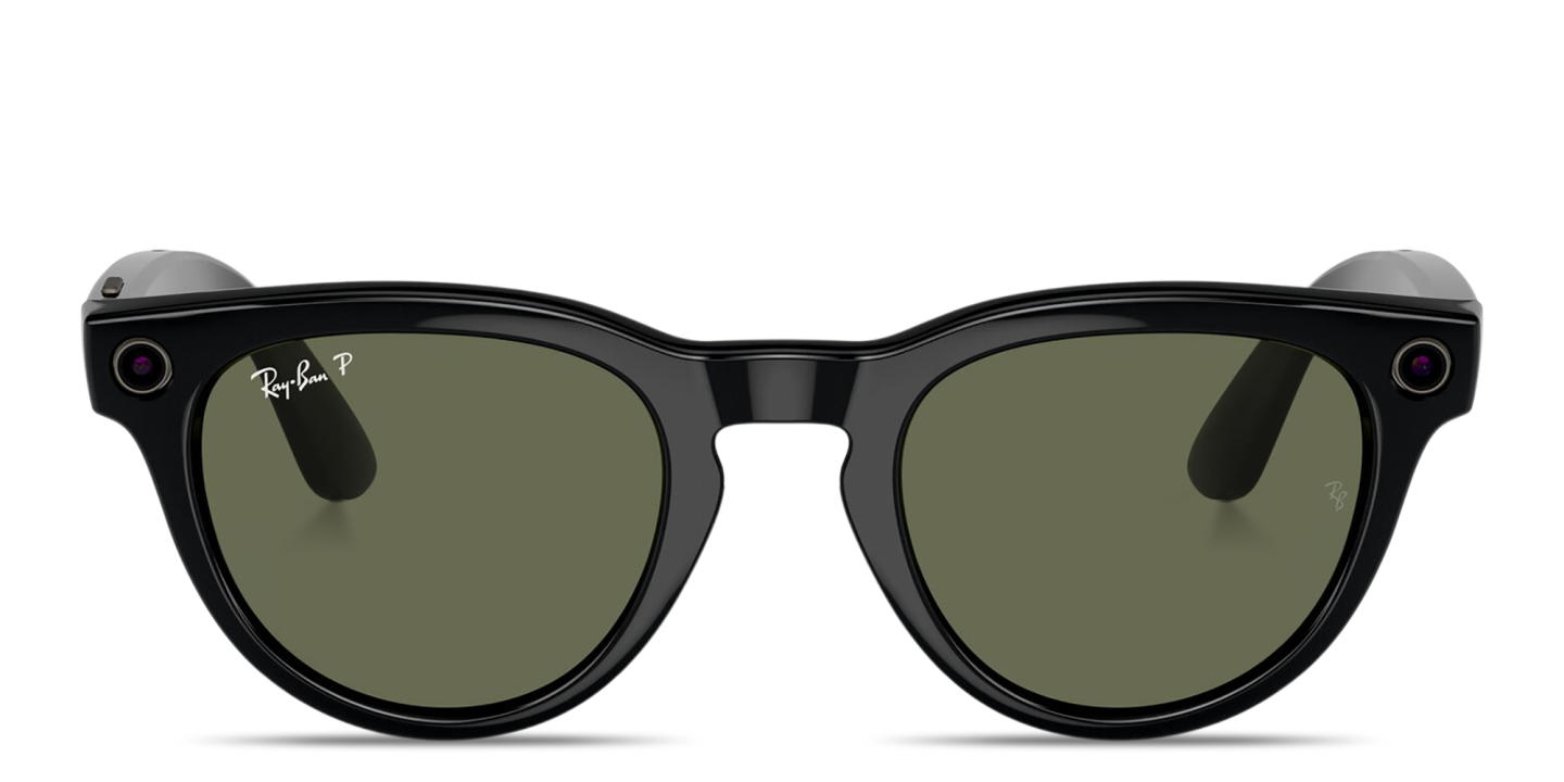 Shop Ray-Ban Meta Headliner Unisex Panthos Sunglasses in Shiny Black online.