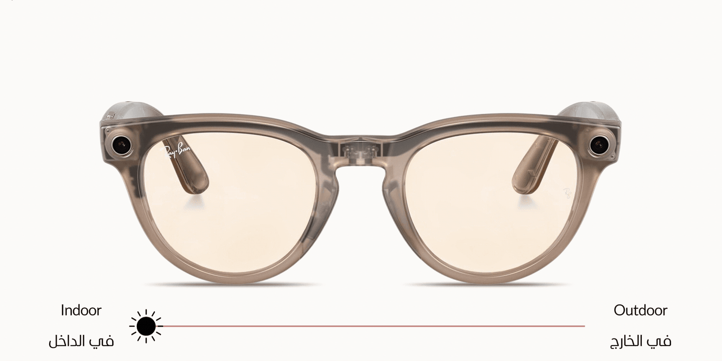 Shop Ray-Ban Meta Headliner Unisex Panthos Sunglasses in Shiny Warm Stone online.
