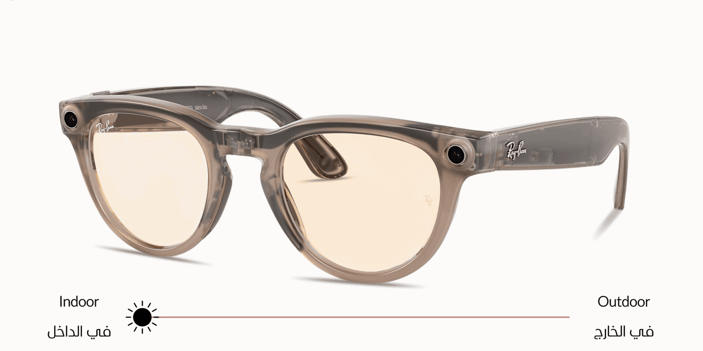 Ray-Ban Meta Headliner Unisex Panthos Sunglasses in Shiny Warm Stone – Product Photo 1
