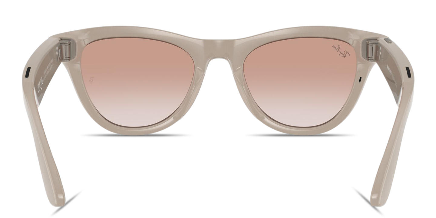 Ray-Ban Meta Skyler Unisex Cat-Eye Sunglasses in Shiny Chalky Gray – Product Photo 3