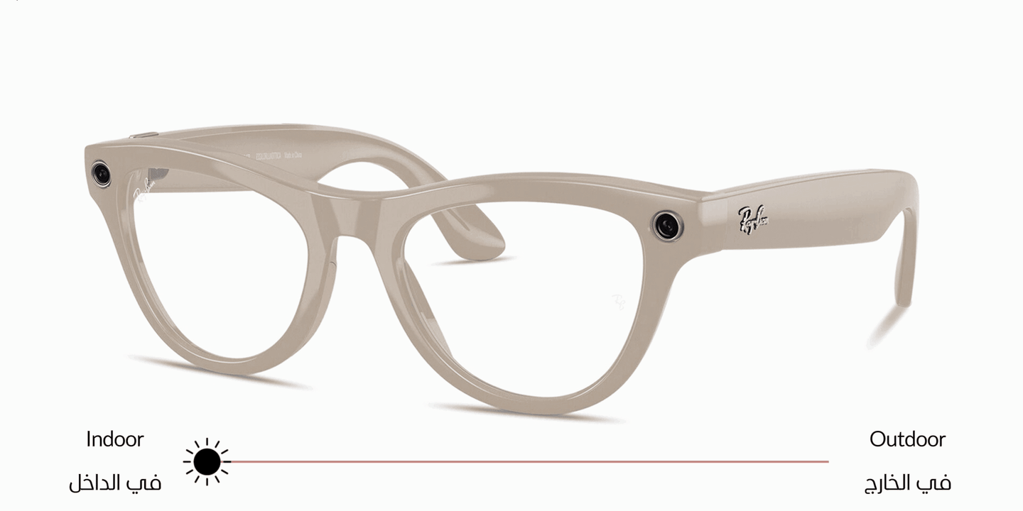 Ray-Ban Meta Skyler Unisex Cat in Shiny Chalky Gray – Product Photo 1