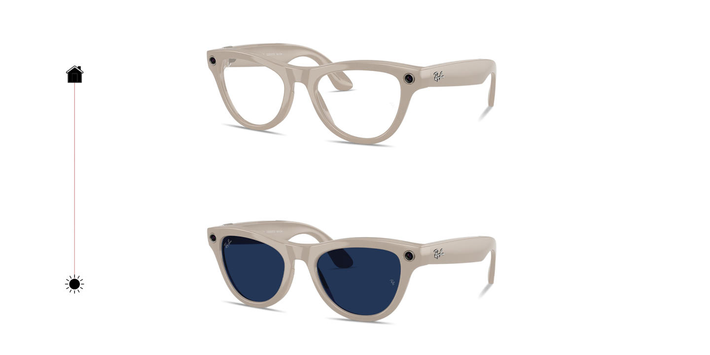 Shop Ray-Ban Meta Skyler Unisex Cat-Eye Sunglasses in Shiny Chalky Gray online.