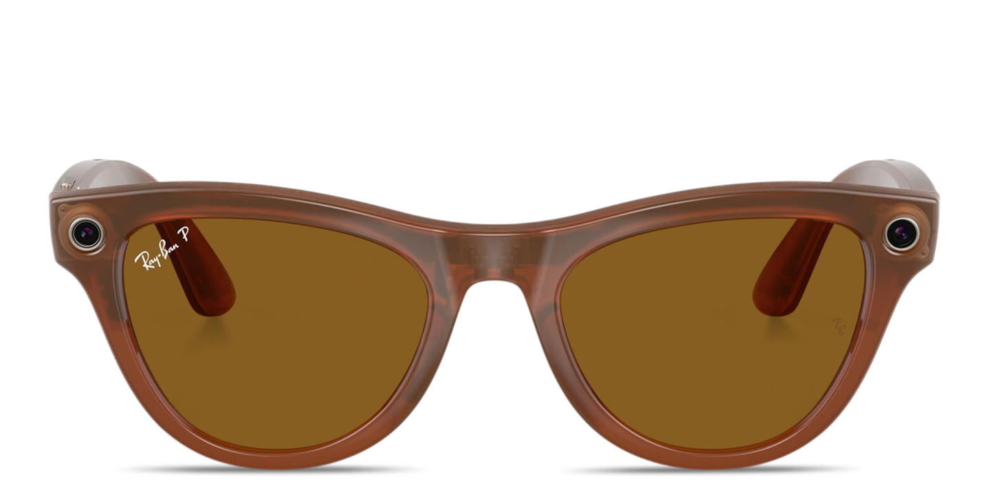 Ray-Ban Meta Skyler Unisex Cat-Eye Sunglasses in Shiny Caramel – Product Photo 0