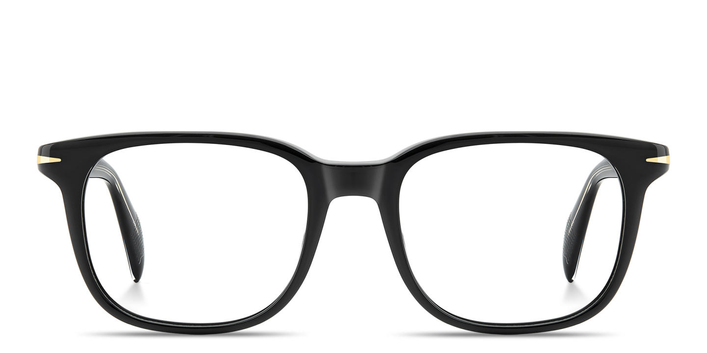 Shop DAVID BECKHAM Talisman Square Eyeglasses in Shiny Black online.