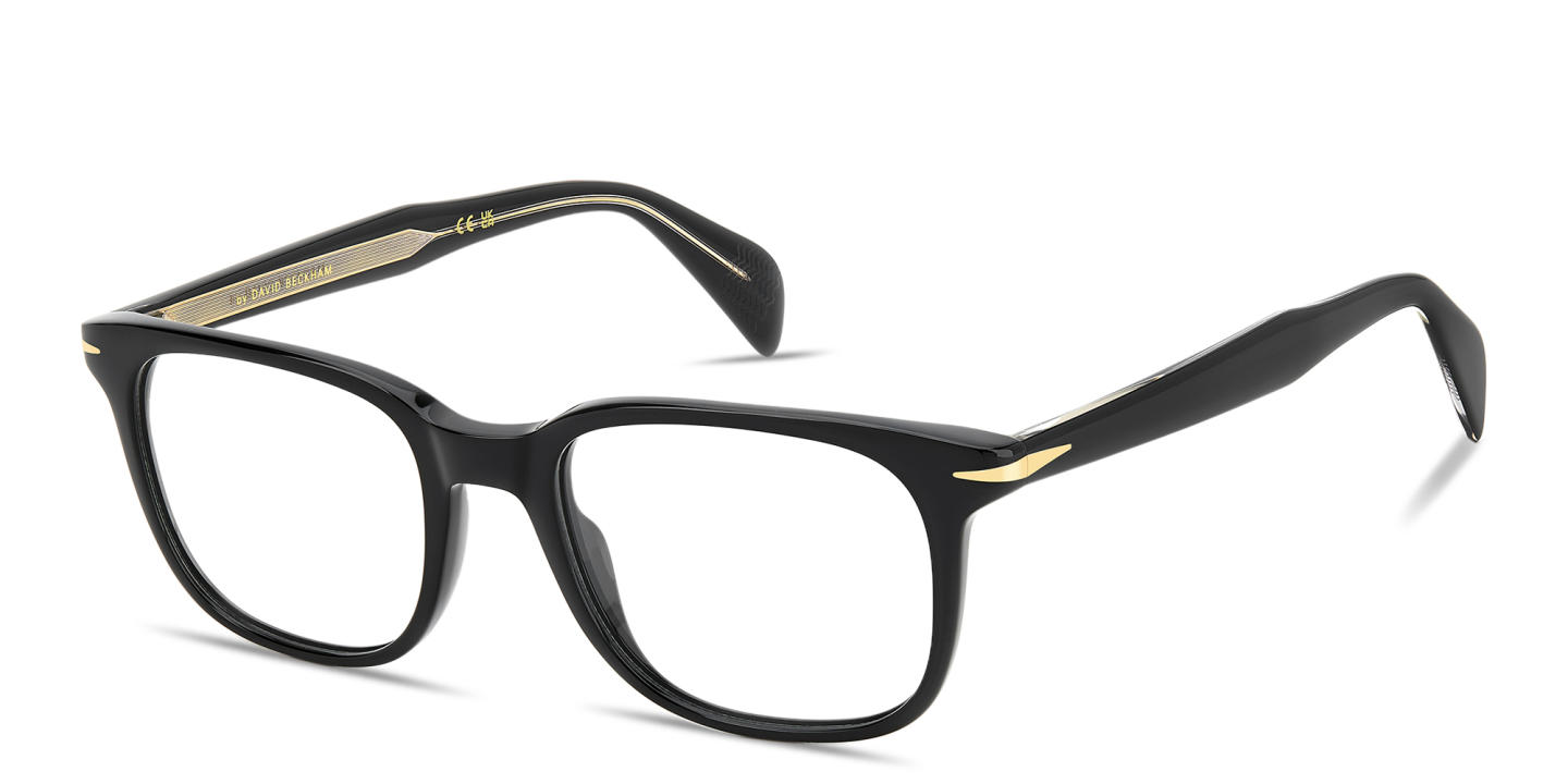 Shop DAVID BECKHAM Talisman Square Eyeglasses in Shiny Black online.