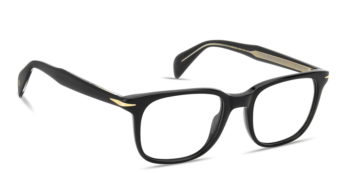 Shop DAVID BECKHAM Talisman Square Eyeglasses in Shiny Black online.