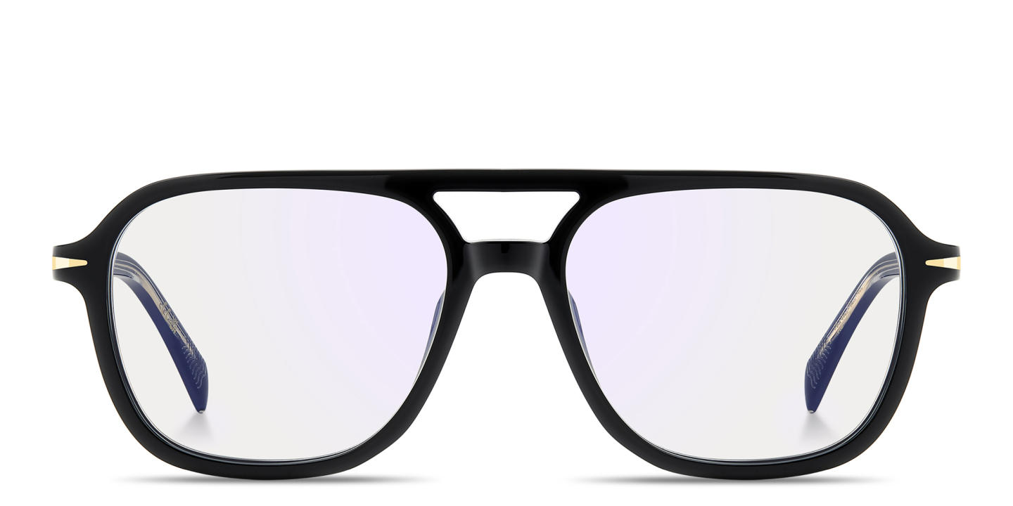 Shop DAVID BECKHAM Talisman Square Eyeglasses in Black online.