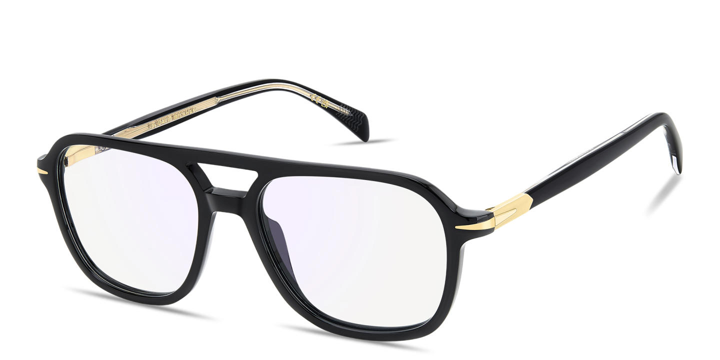 Shop DAVID BECKHAM Talisman Square Eyeglasses in Black online.