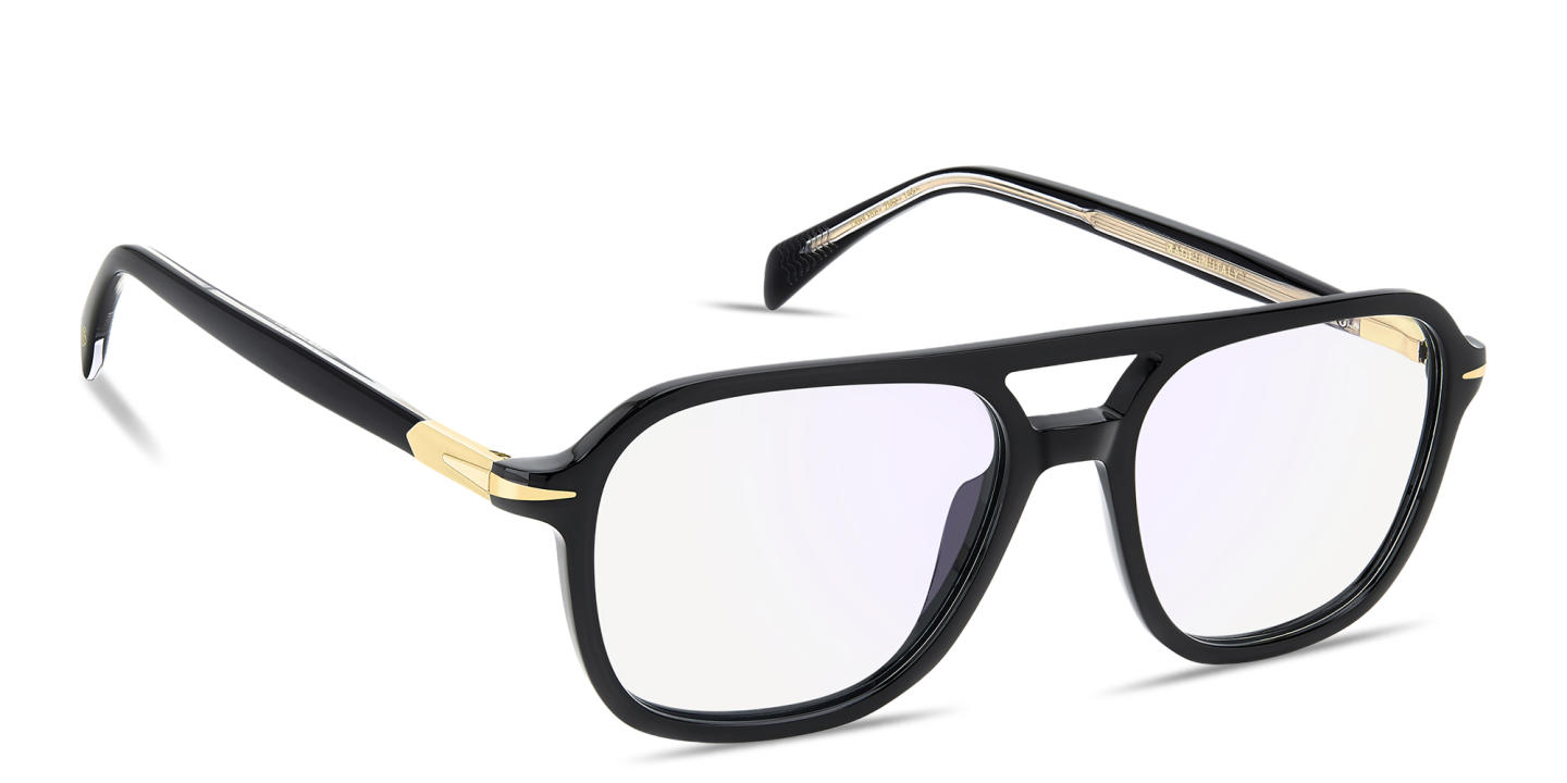 Shop DAVID BECKHAM Talisman Square Eyeglasses in Black online.