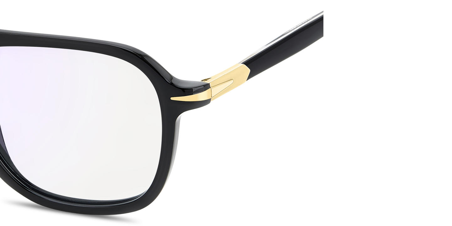 Shop DAVID BECKHAM Talisman Square Eyeglasses in Black online.
