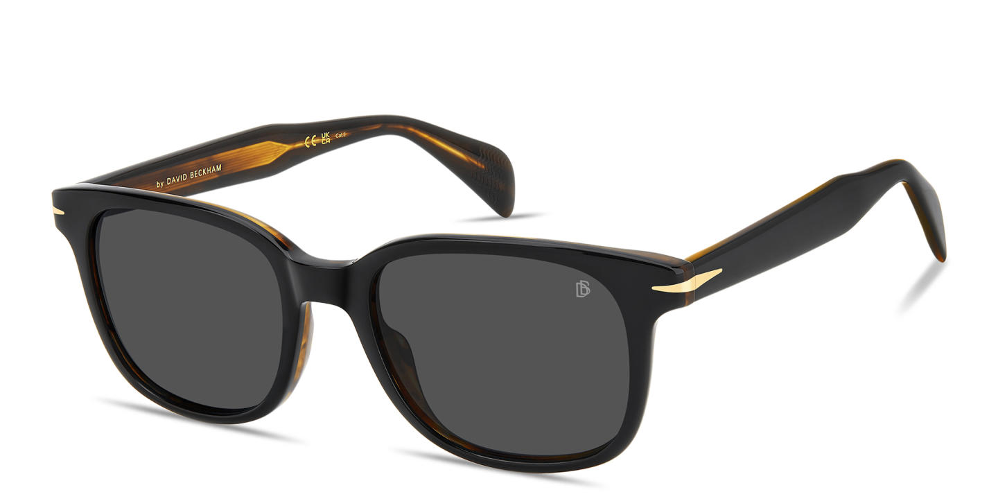 Shop DAVID BECKHAM Talisman Square Sunglasses in Black online.