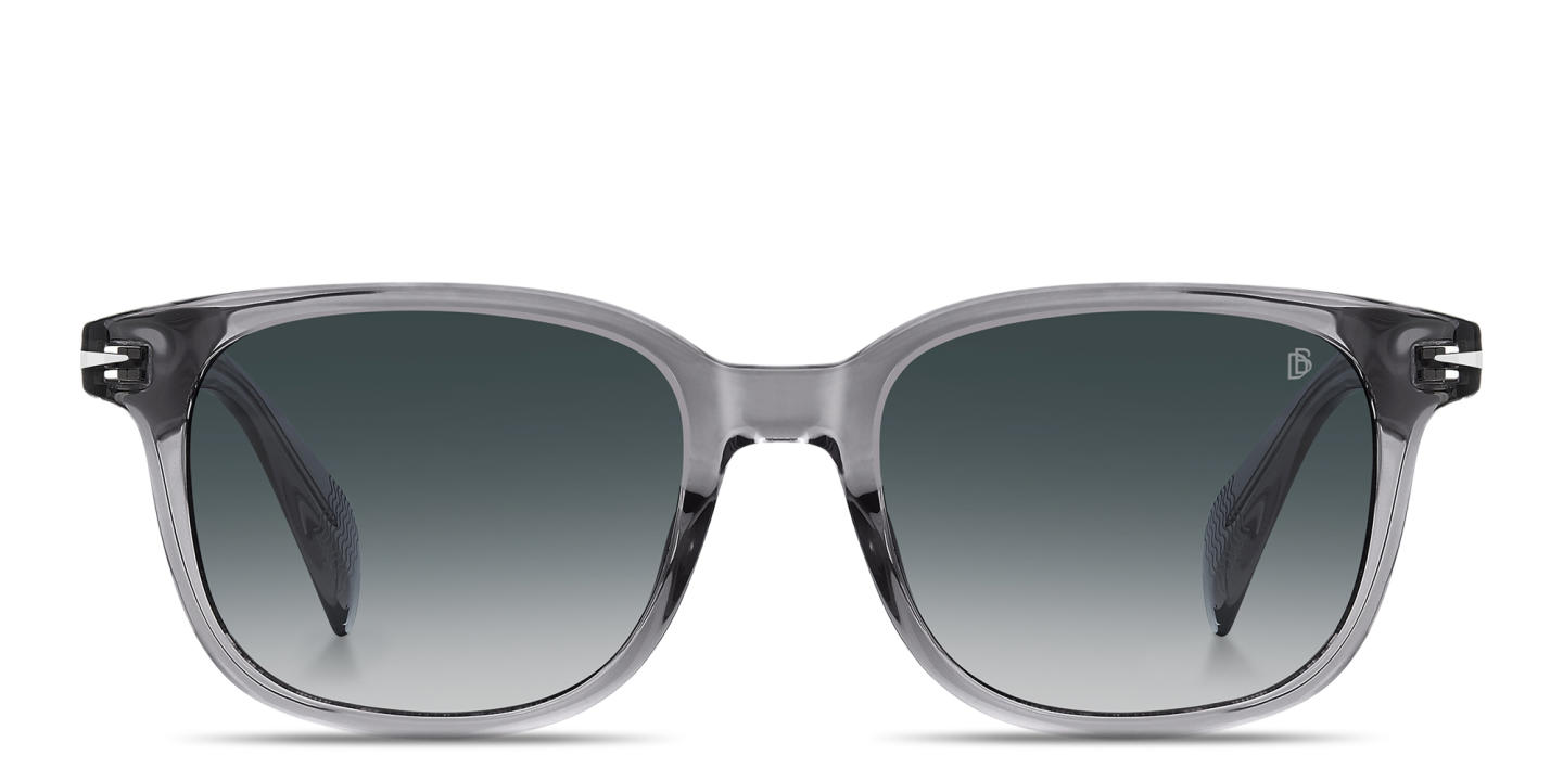 Shop DAVID BECKHAM Talisman Square Sunglasses in Transparent Grey online.