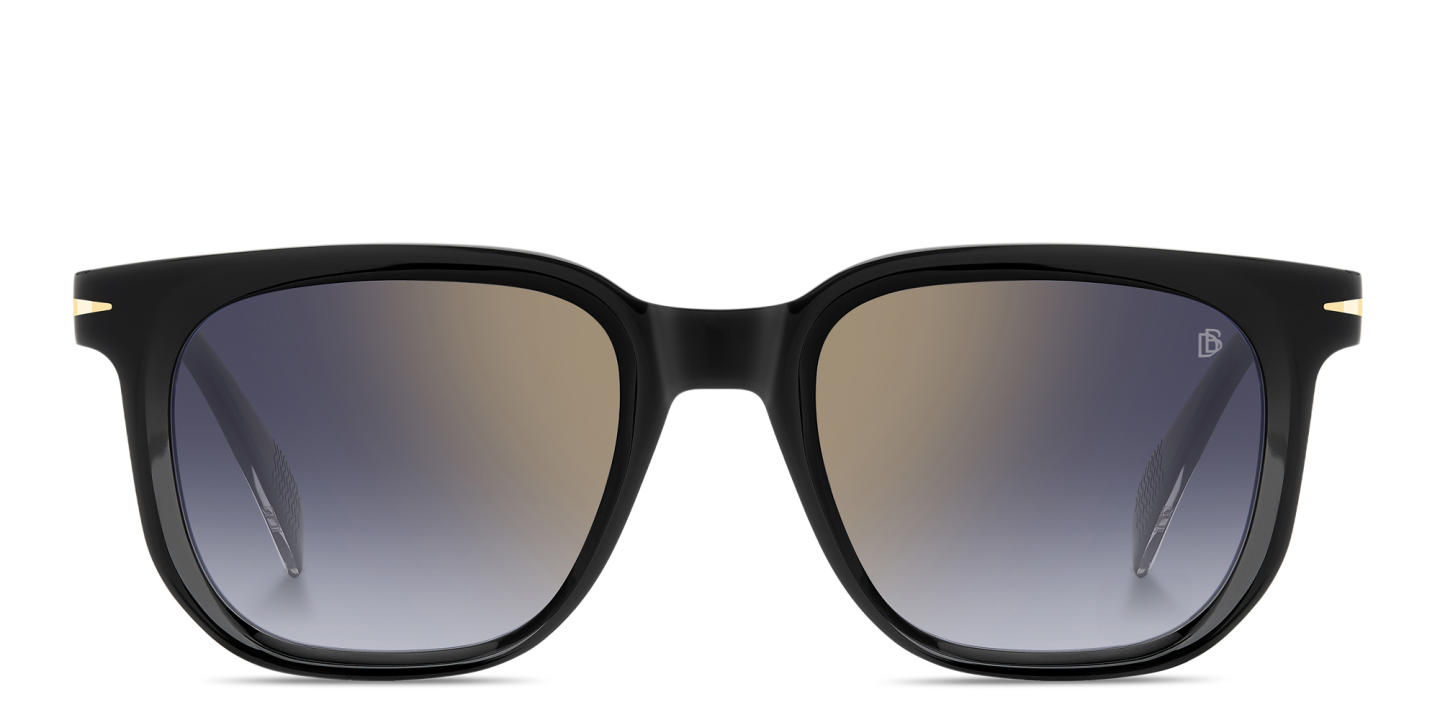 Shop DAVID BECKHAM Talisman Rectangle Sunglasses in Black online.