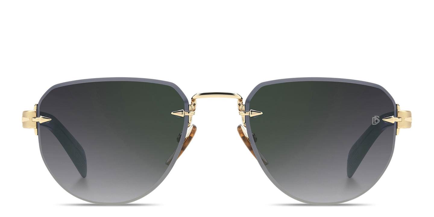 DAVID BECKHAM Talisman Rimless Pilot Sunglasses in Gold – Product Photo 0