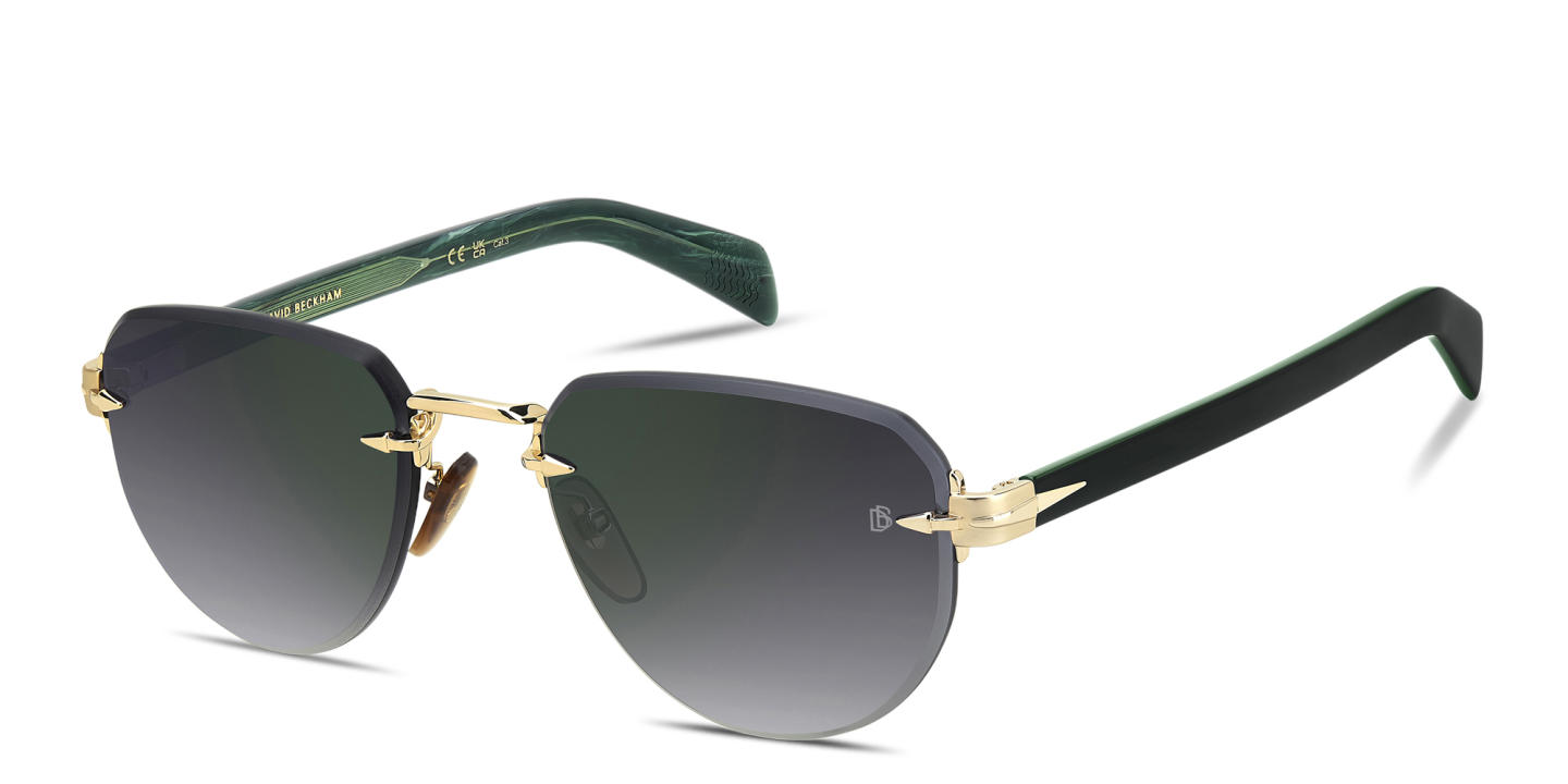 DAVID BECKHAM Talisman Rimless Pilot Sunglasses in Gold – Product Photo 1
