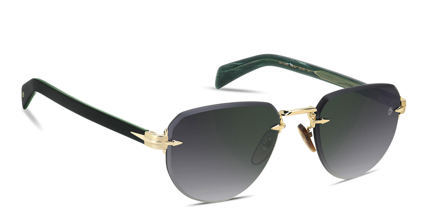 DAVID BECKHAM Talisman Rimless Pilot Sunglasses in Gold – Product Photo 2