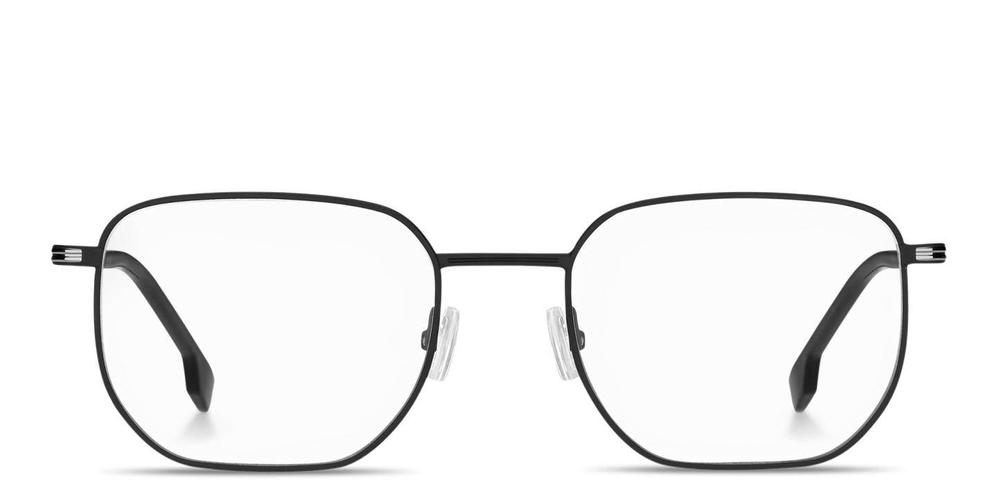 Shop Hugo Boss Logo Signature Irregular Eyeglasses in Black online.