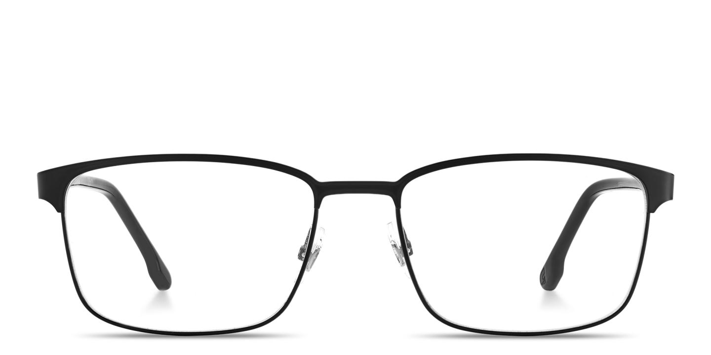 Shop Carrera Logo Signature Rectangle Eyeglasses in Black online.