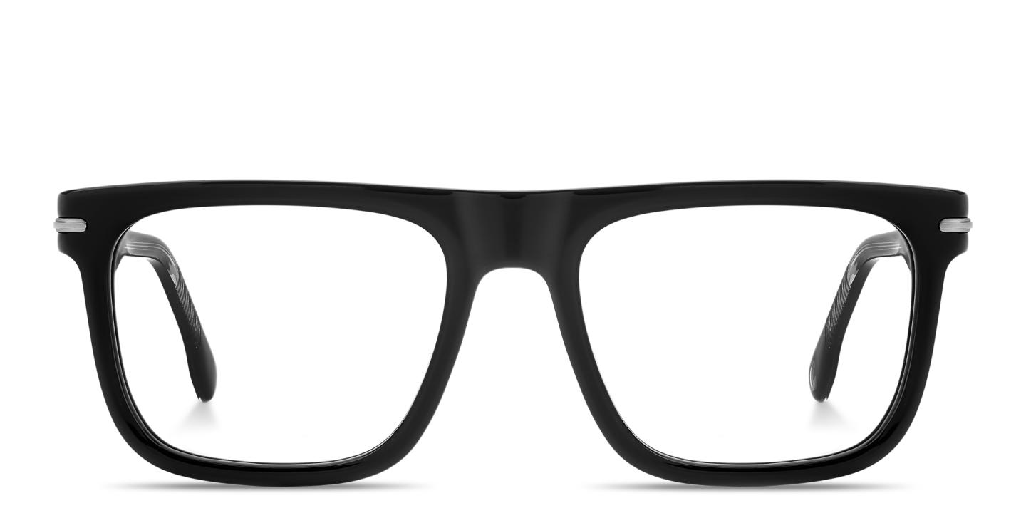 Shop Carrera Logo Lettering Square Eyeglasses in Black online.