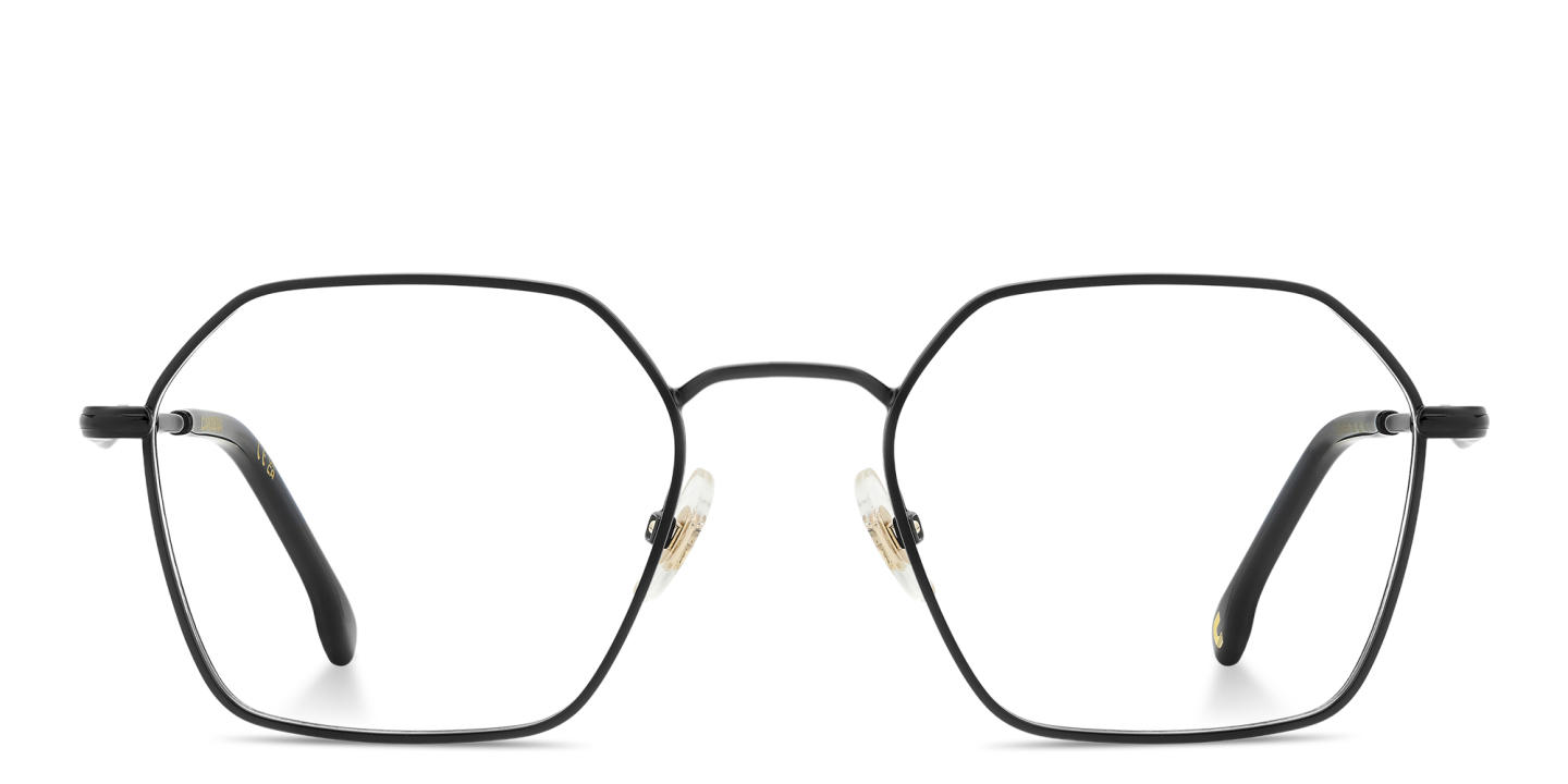 Shop Carrera Engraved Logo Irregular Eyeglasses in Black online.