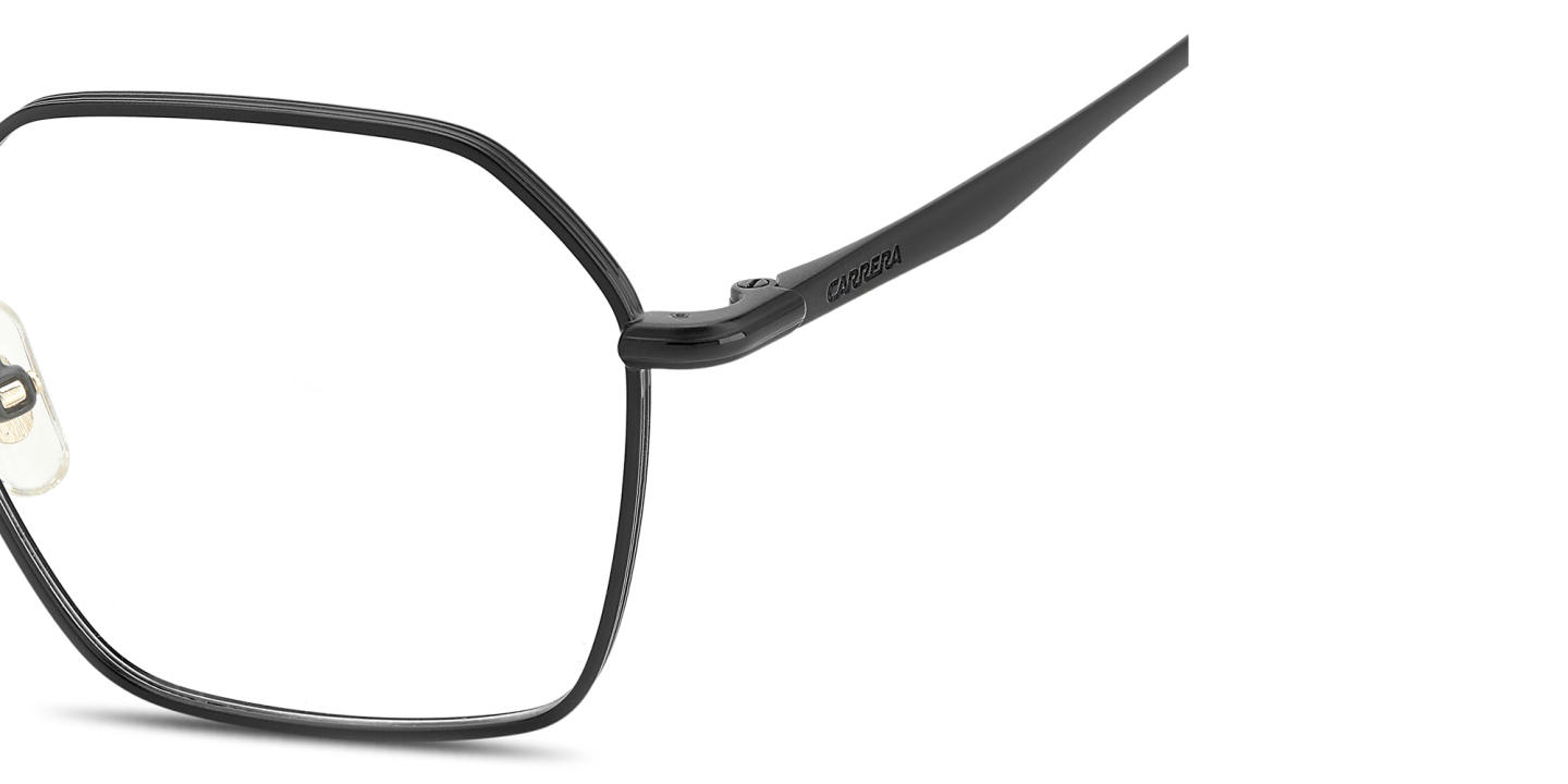 Carrera Engraved Logo Irregular Eyeglasses in Black – Product Photo 3