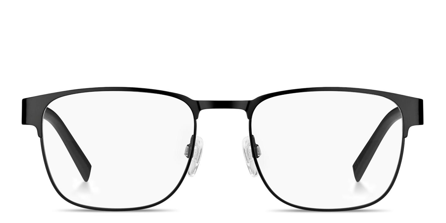 Shop Tommy Hilfiger Logo Signature Rectangle Eyeglasses in Black online.