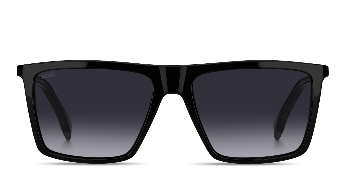 Shop Hugo Boss Logo Signature Rectangle Sunglasses in Black online.