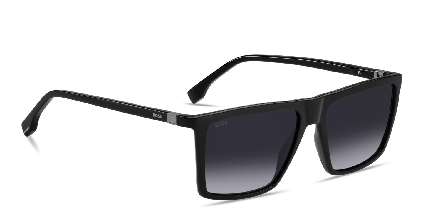 Shop Hugo Boss Logo Signature Rectangle Sunglasses in Black online.
