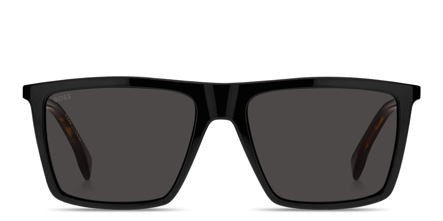 Shop Hugo Boss Logo Signature Rectangle Sunglasses in Black online.