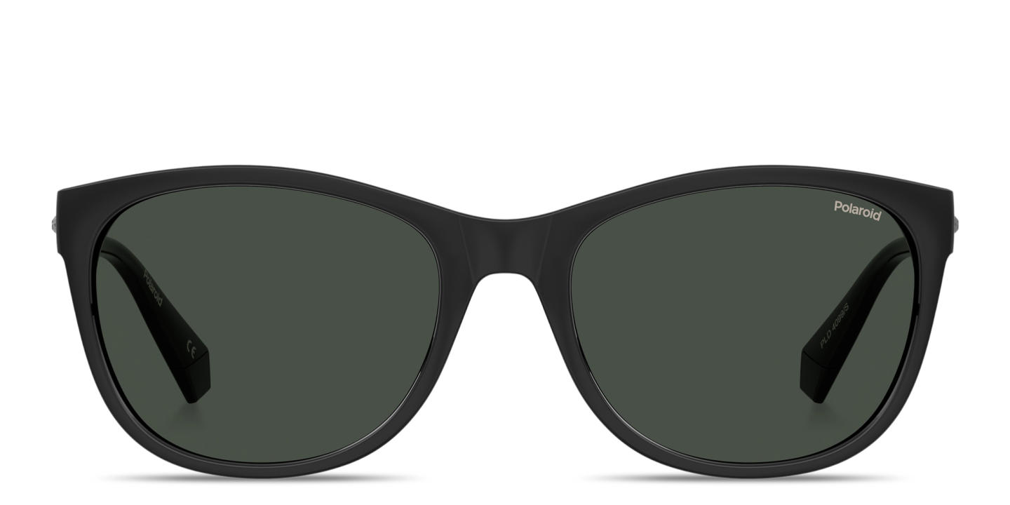 Shop Polaroid Stamped Logo Rectangle Sunglasses in Black online.