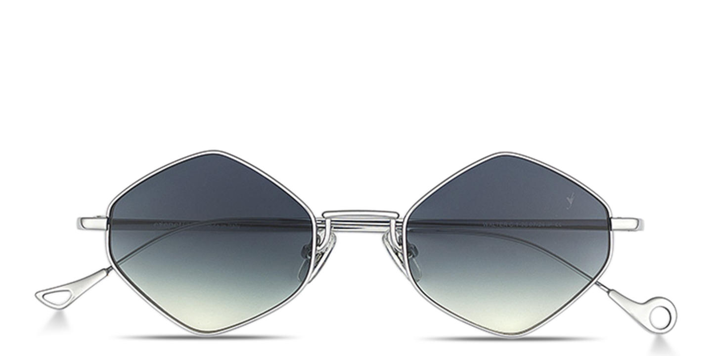 Shop Eyepetizer Walter Unisex Irregular Sunglasses in Silver online.