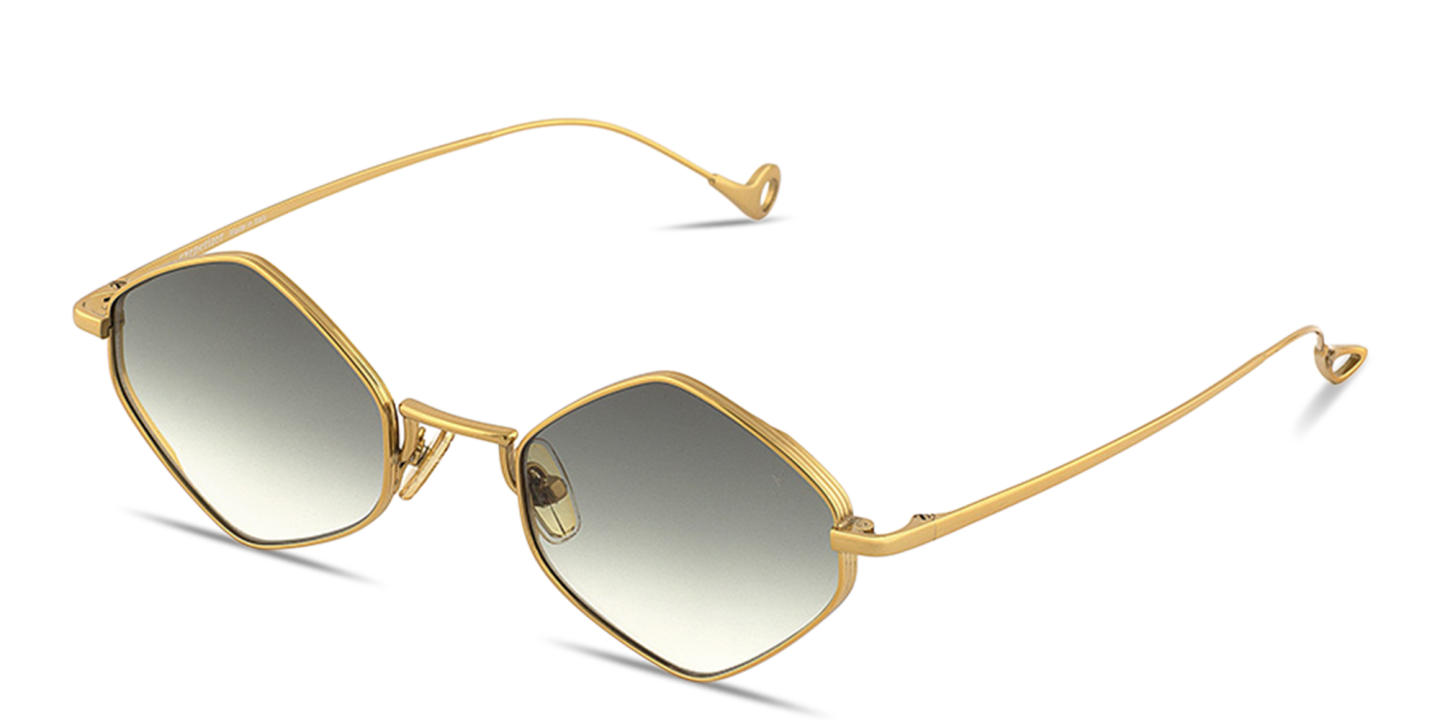 Shop Eyepetizer Walter Unisex Irregular Sunglasses in Gold online.