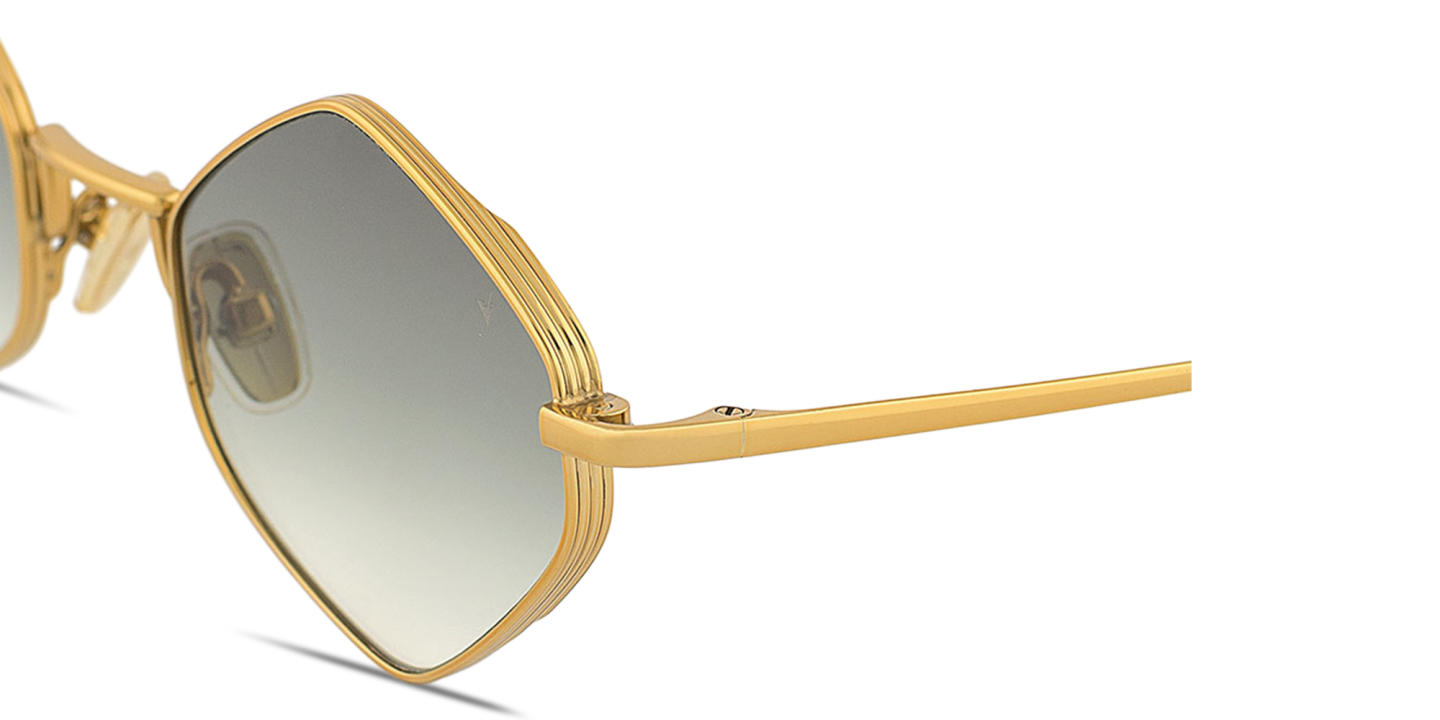 Shop Eyepetizer Walter Unisex Irregular Sunglasses in Gold online.