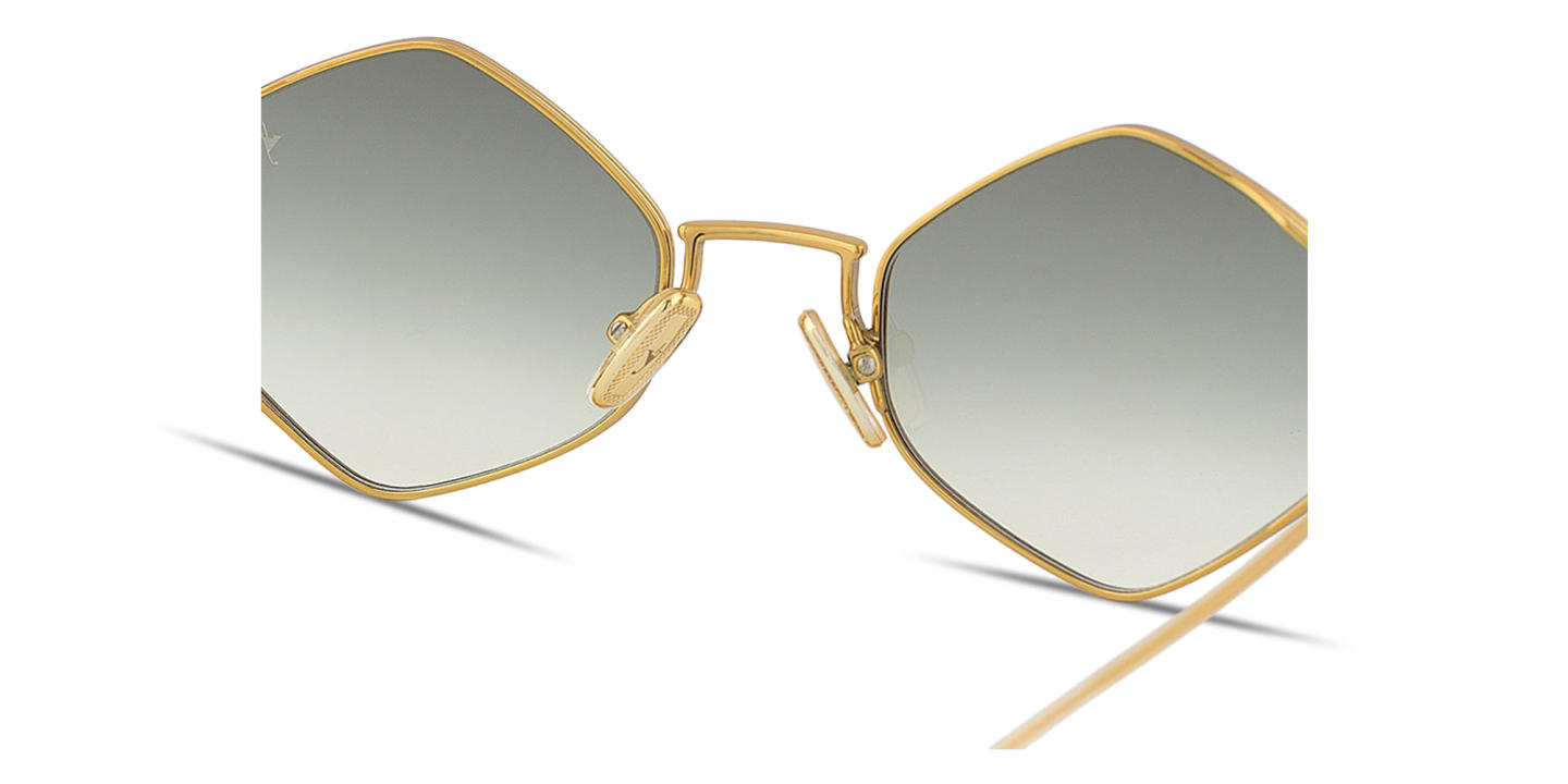 Shop Eyepetizer Walter Unisex Irregular Sunglasses in Gold online.