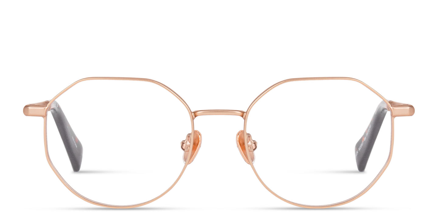 Shop ALL SAINTS Malin Unisex Irregular Eyeglasses in Gold online.