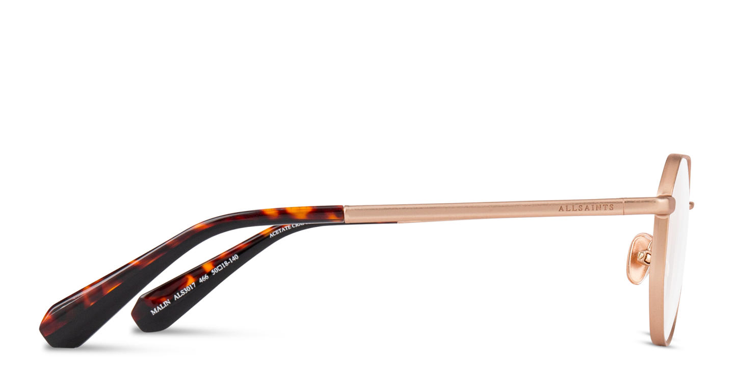 Shop ALL SAINTS Malin Unisex Irregular Eyeglasses in Gold online.